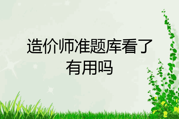 造价师准题库看了有用吗
