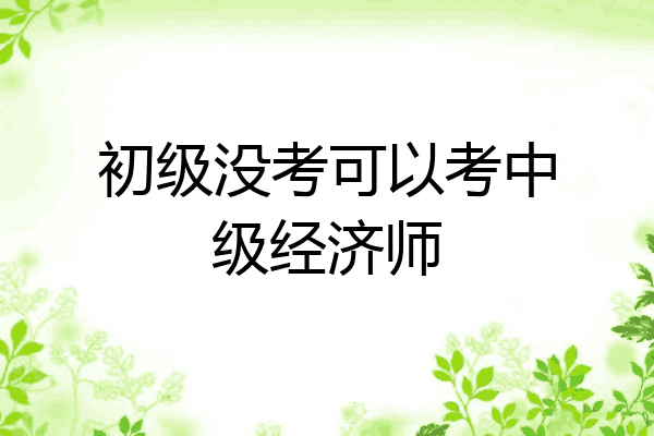 初级没考可以考中级经济师