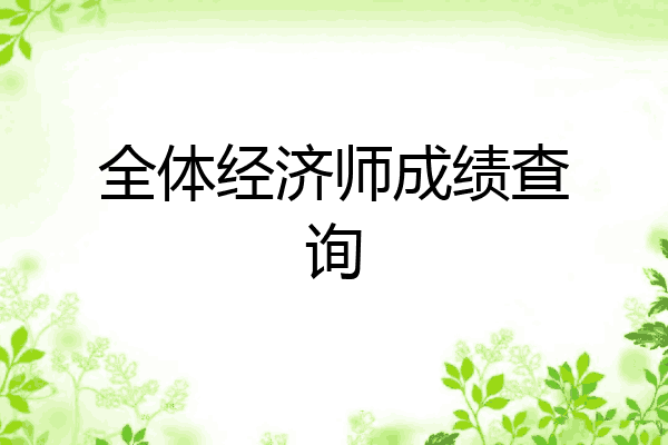 全体经济师成绩查询