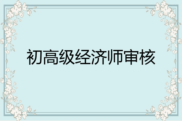 初高级经济师审核