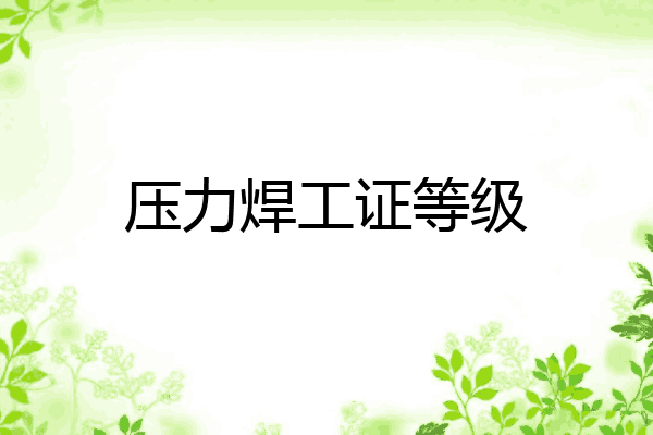 压力焊工证等级