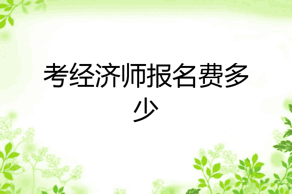 考经济师报名费多少