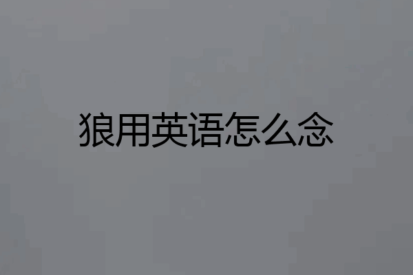 狼用英语怎么念