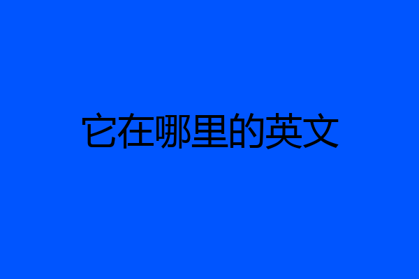 它在哪里的英文