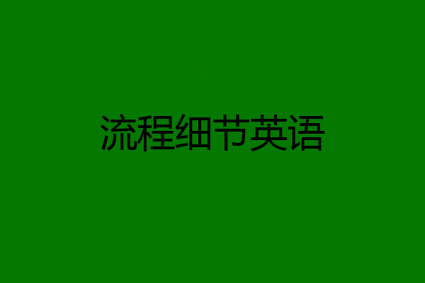 流程细节英语