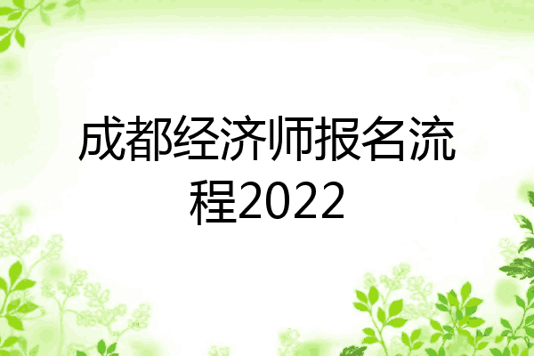 成都经济师报名流程2022