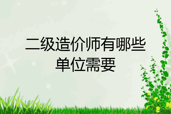 二级造价师有哪些单位需要