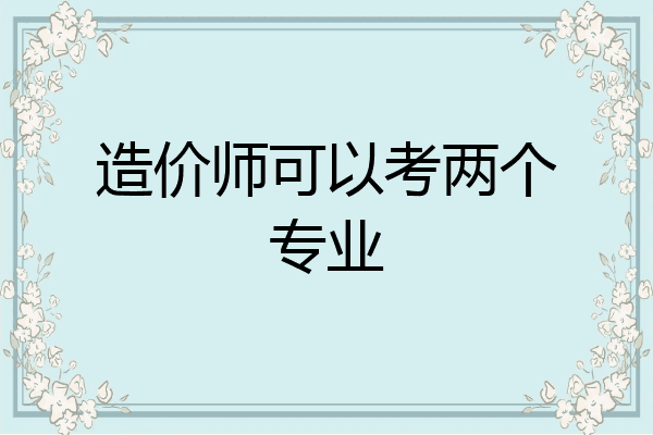 造价师可以考两个专业