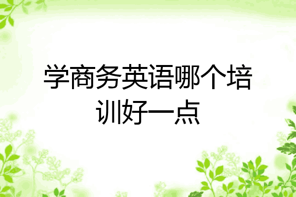 学商务英语哪个培训好一点
