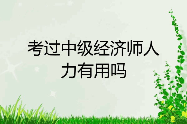 考过中级经济师人力有用吗