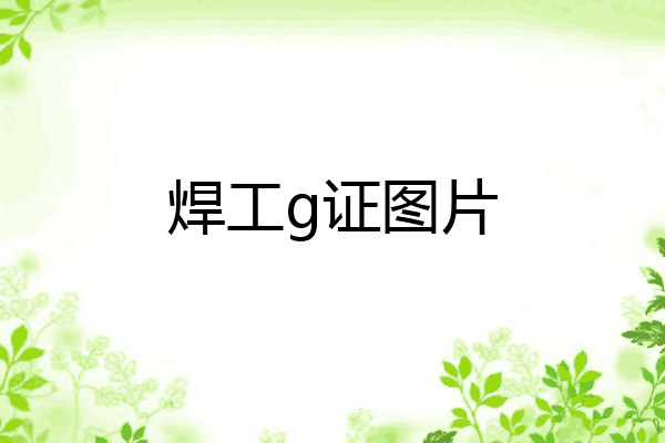 焊工g证图片