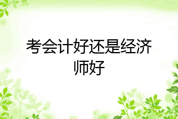考会计好还是经济师好