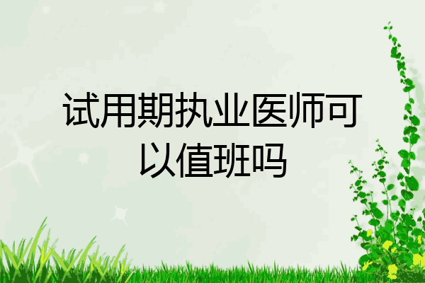 试用期执业医师可以值班吗