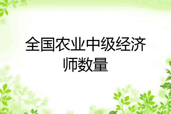 全国农业中级经济师数量