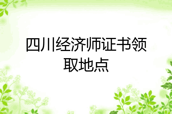 四川经济师证书领取地点