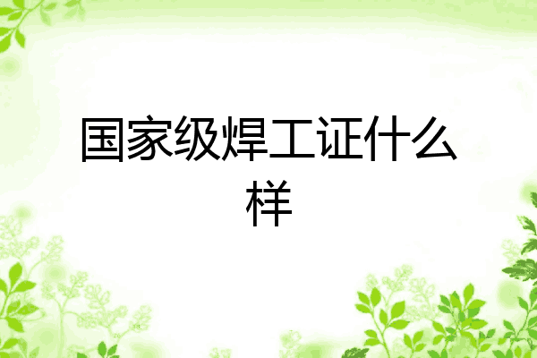 国家级焊工证什么样