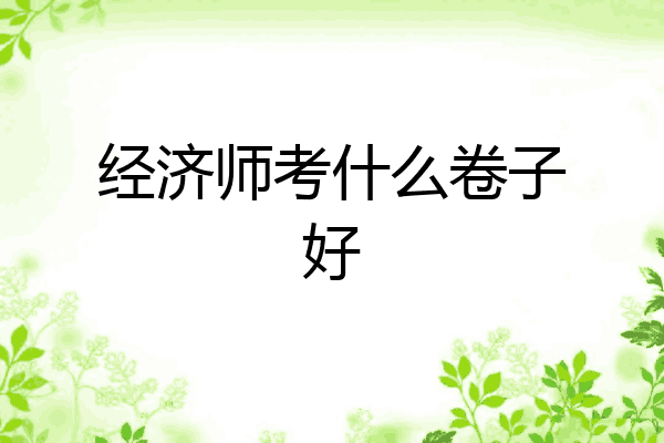 经济师考什么卷子好