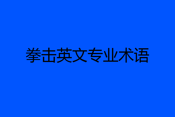 拳击英文专业术语
