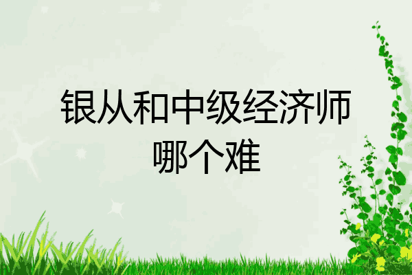 银从和中级经济师哪个难