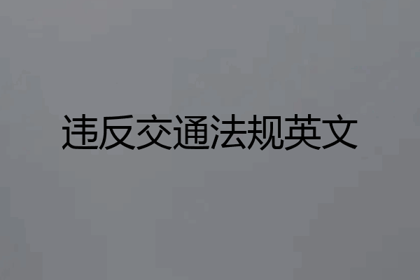 违反交通法规英文