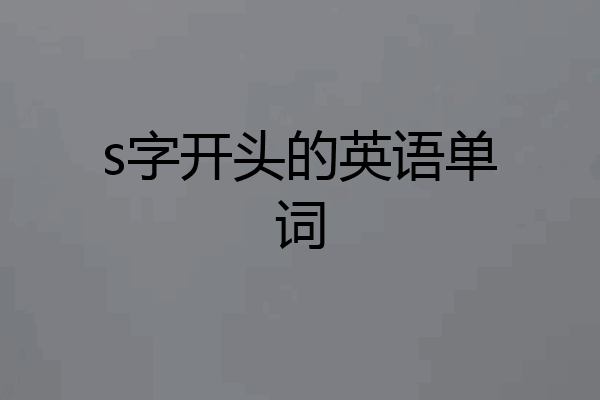 s字开头的英语单词