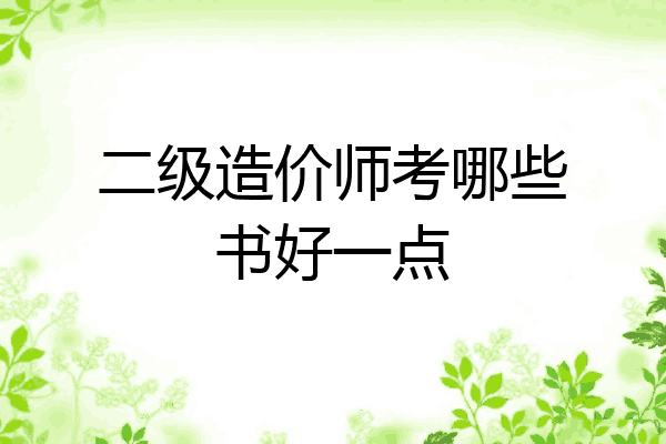 二级造价师考哪些书好一点