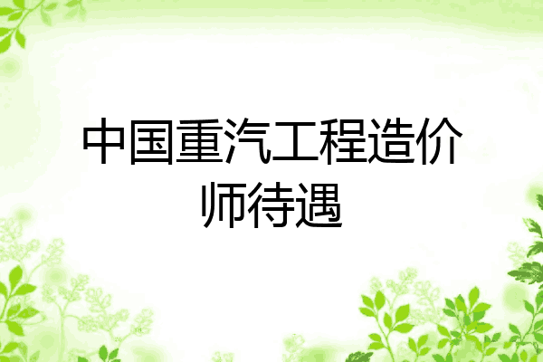 中国重汽工程造价师待遇