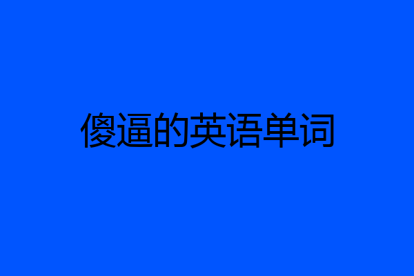 傻逼的英语单词