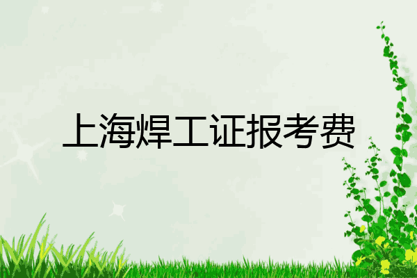 上海焊工证报考费
