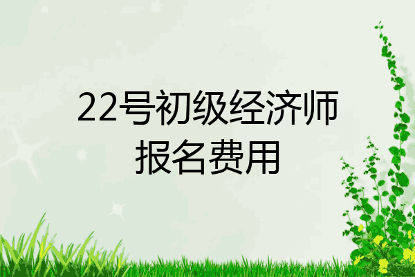 22号初级经济师报名费用