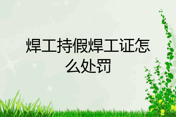 焊工持假焊工证怎么处罚