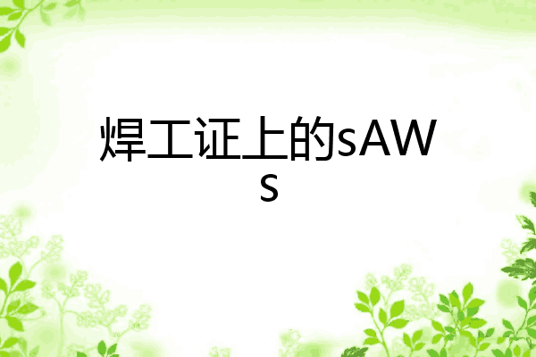 焊工证上的sAWs