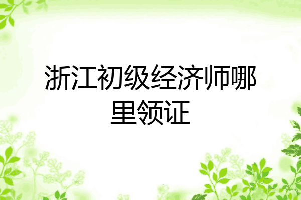 浙江初级经济师哪里领证