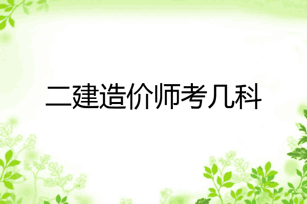 二建造价师考几科
