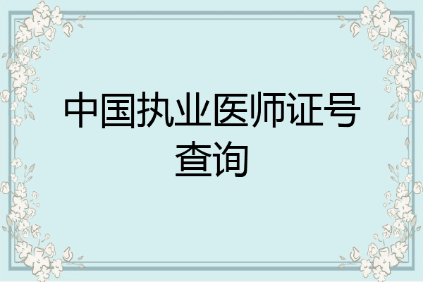 中国执业医师证号查询