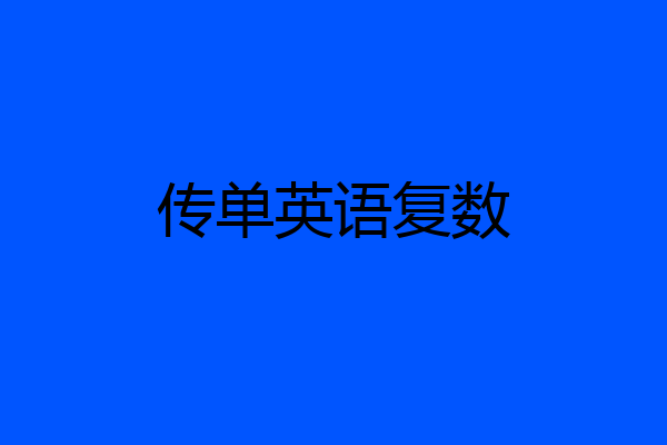 传单英语复数