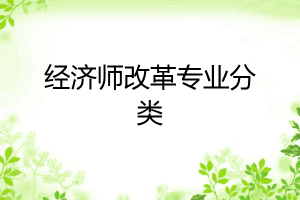 经济师改革专业分类