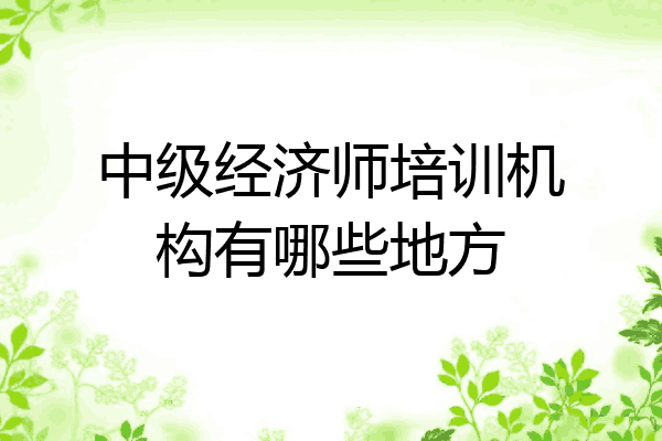 中级经济师培训机构有哪些地方