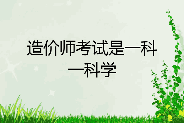 造价师考试是一科一科学