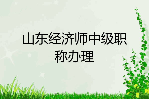 山东经济师中级职称办理