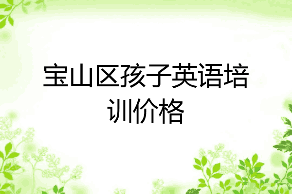 宝山区孩子英语培训价格