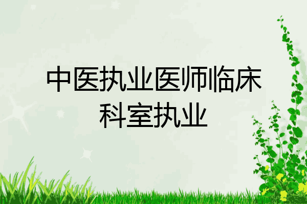 中医执业医师临床科室执业