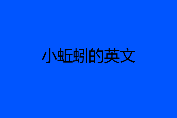 小蚯蚓的英文