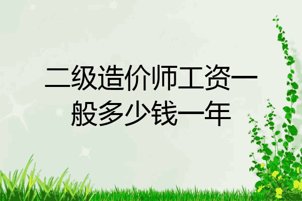 二级造价师工资一般多少钱一年