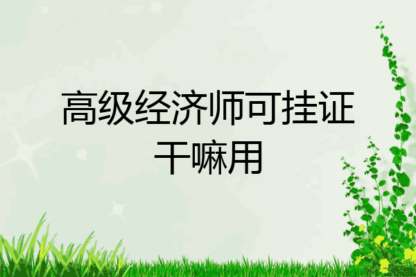 高级经济师可挂证干嘛用