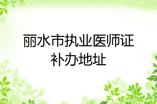 丽水市执业医师证补办地址
