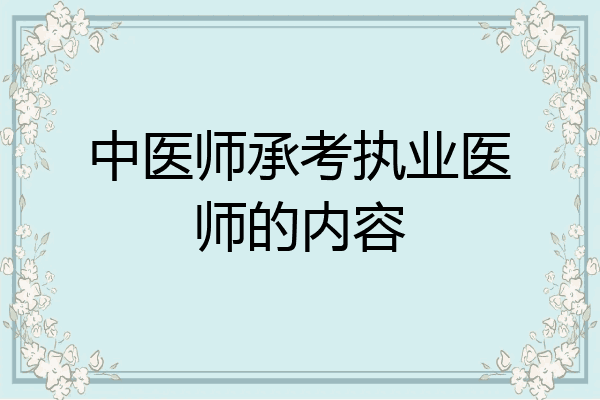 中医师承考执业医师的内容