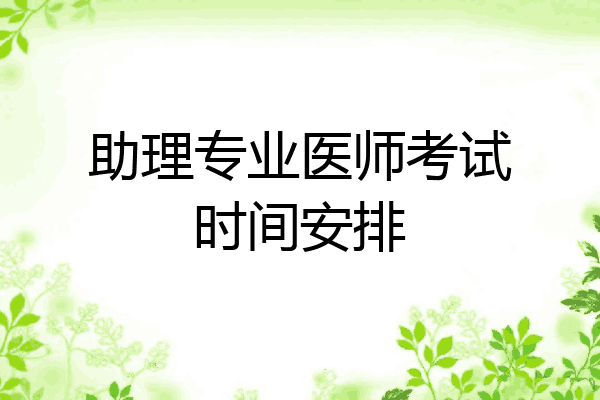 助理专业医师考试时间安排