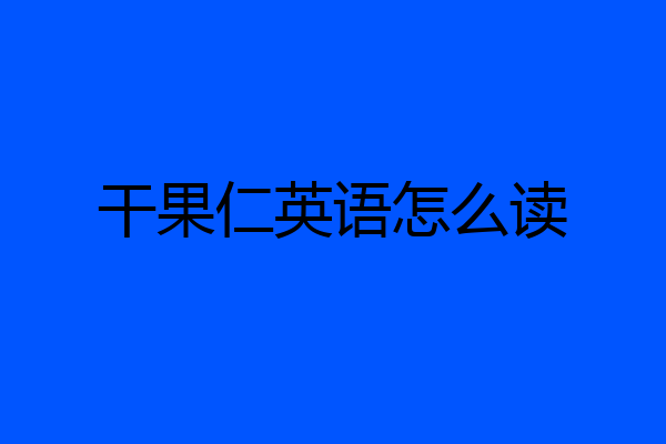 干果仁英语怎么读