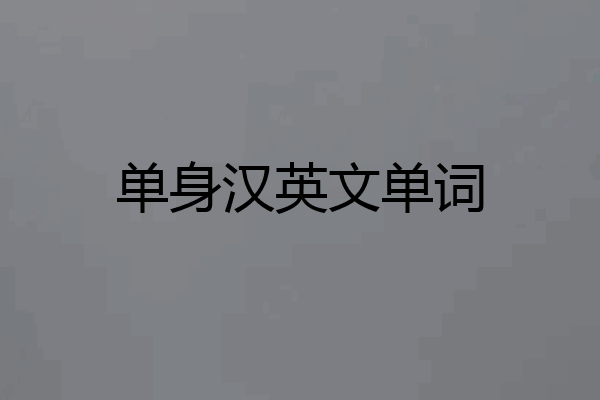 单身汉英文单词